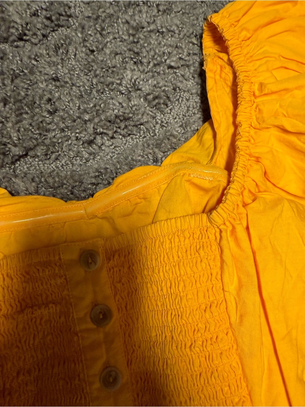 Free People Golden Yellow Ruffled Square-Neck Top - Picture 4 of 5